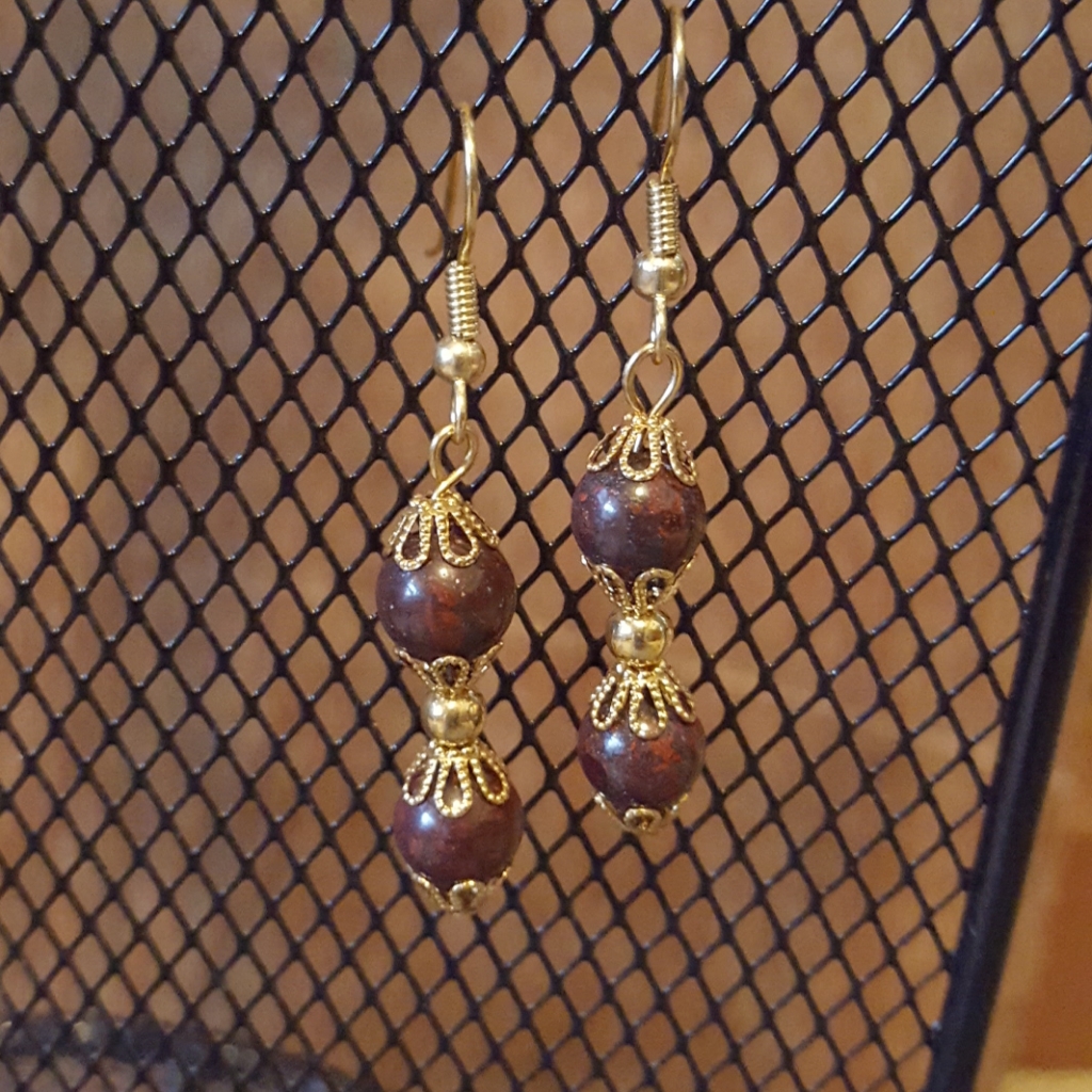 - Mahogany Jade Earrings 7$
